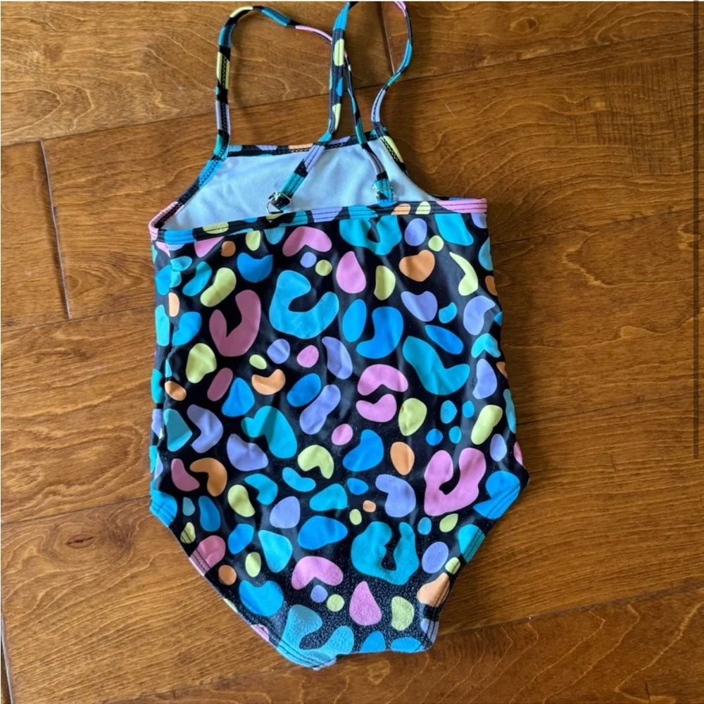 Like New Size 2T/3T Colorful Cheetah Patterned Swimsuit